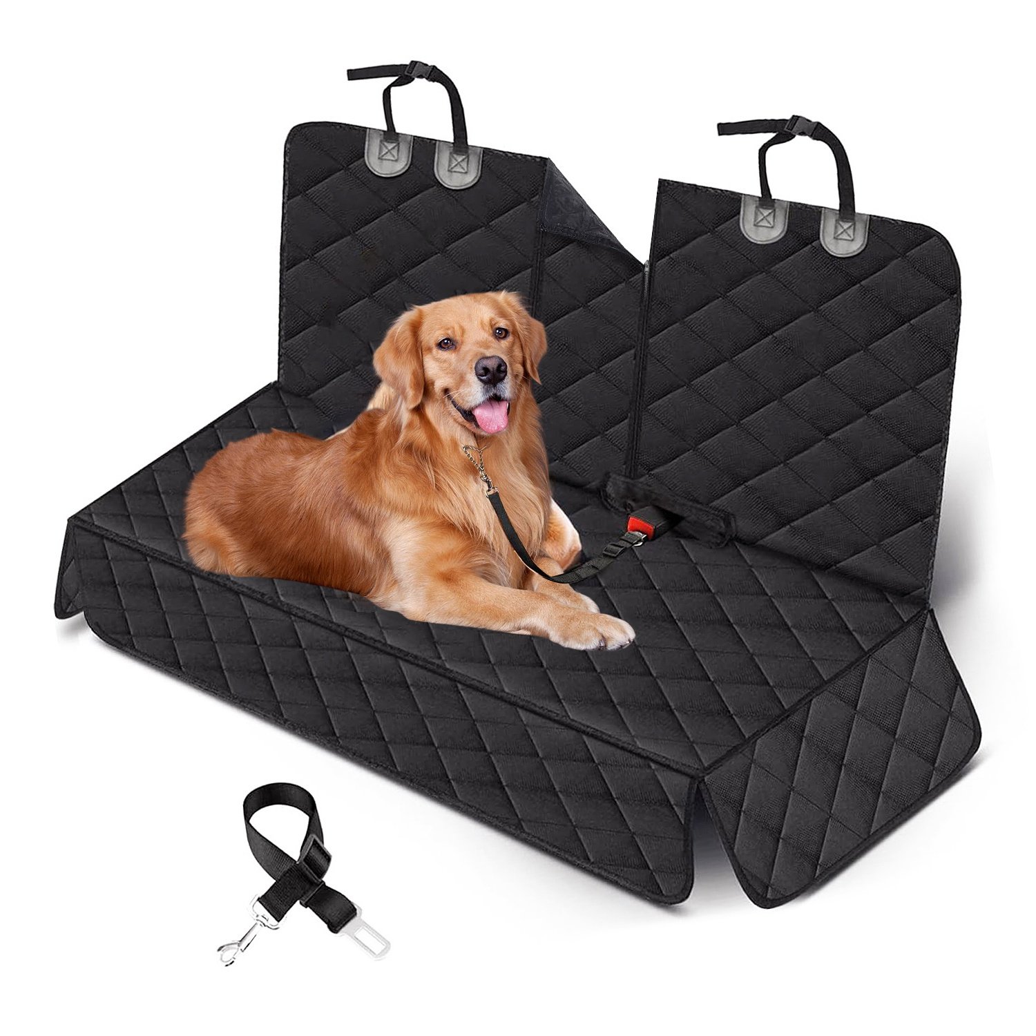 Dog Car Seat Cover Waterproof Scratchproof Pet Car Rear Protector Mat Pet Back Seat Cover with Dog Seat Belt for Car Truck SUV Dog Car Seat Cover Waterproof Scratchproof Pet Car Rear Protector Mat Pet Back Seat Cover with Dog Seat Belt for Car Truck SUV