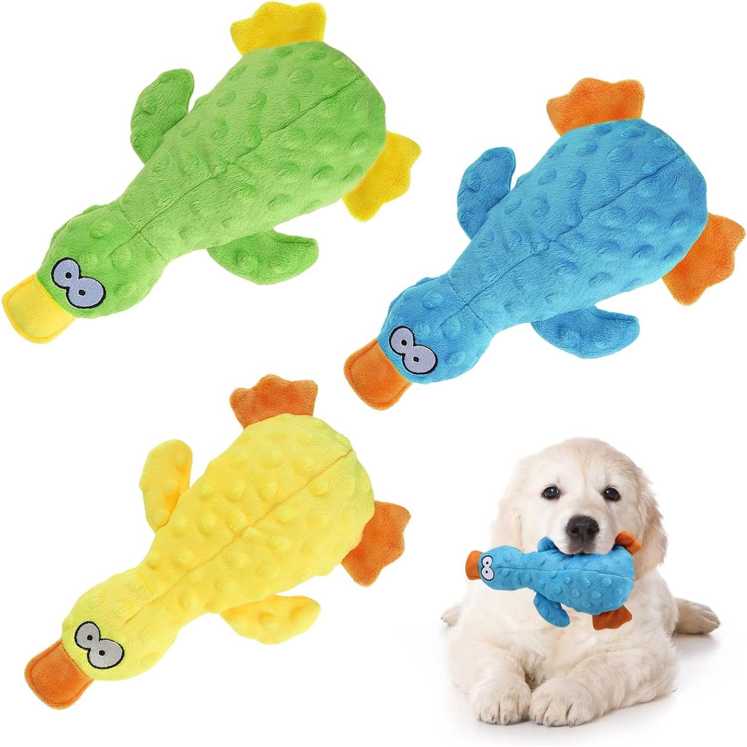 3Pcs Duck-Shaped Dog Plush Toy With Squeaky Ball Crinkle Paper Cute Interactive Puppy Toy or Aggressive Chewer For Small Medium Large Dogs 3Pcs Duck-Shaped Dog Plush Toy With Squeaky Ball Crinkle Paper Cute Interactive Puppy Toy or Aggressive Chewer For Small Medium Large Dogs