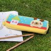 [Dog's Home] Embroidered Applique Pencil Pouch Bag / Cosmetic Bag / Carrying Case (7.5*2.8*1.4)