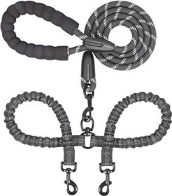 Dual Dog Leash; Double Dog Leash; 360 Swivel No Tangle Walking Leash (Color: Blue, size: length)