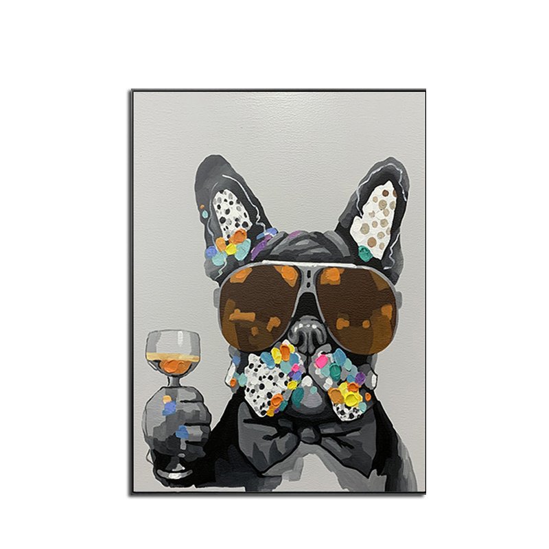 Handmade Abstract Oil Painting Cute Pet Dog Picture Canvas Handmade Abstract Oil Painting Cute Pet Dog Picture Canvas