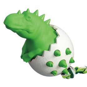 Rubber Kong Dog Toy Small Dog Accessories Interactive Puppy Dog Toothbrush Teeth Cleaning (Color: Dinosaur Green)
