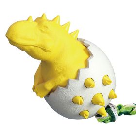 Rubber Kong Dog Toy Small Dog Accessories Interactive Puppy Dog Toothbrush Teeth Cleaning (Color: Dinosaur Yellow)