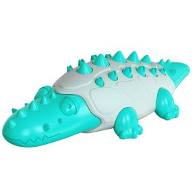 Rubber Kong Dog Toy Small Dog Accessories Interactive Puppy Dog Toothbrush Teeth Cleaning (Color: Crocodile Blue)
