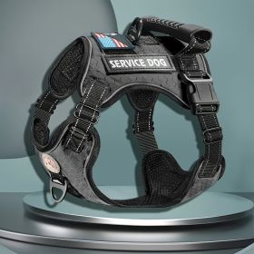 Multi Color Service Dog Harness And Leash Set (Color: Black, size: XL)