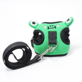 Dog harness set (Specification (L * W): S, colour: Green frog)