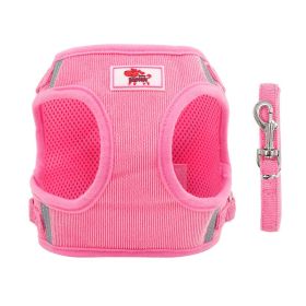Dog Harnesses and leash set (Specification (L * W): XL, colour: Pink)