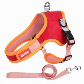 Suede Pet Chest Strap Saddle Vest (Specification (L * W): M, colour: red)