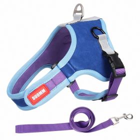 Suede Pet Chest Strap Saddle Vest (Specification (L * W): XL, colour: blue)