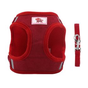 Dog Harnesses and leash set (Specification (L * W): XL, colour: red)