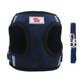 Dog Harnesses and leash set (Specification (L * W): M, colour: Dark Blue)