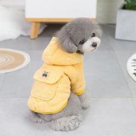 Dog warm clothing; Autumn and winter clothes New cotton padded clothes (colour: Starter - Yellow, size: XL)