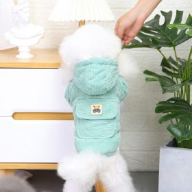 Dog warm clothing; Autumn and winter clothes New cotton padded clothes (colour: Starter Edition - Green, size: XL)