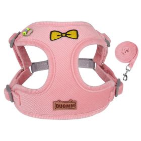 Pet Traction Rope Vest Chest Strap Small and Medium Dogs (Specification (L * W): M, colour: powder)