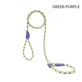 Pet Pulling Rope Puppy Strap Traction Rope (Color: Green Purple, size: 1.8x1)