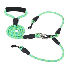 Double Dogs Leash No-Tangle Dogs Lead (Color: Green)