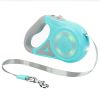 16FT Retractable Dog Leash with Flashlight RGB Light and 2 Rolls of Waste Bags Dispenser