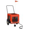 Pet Bike Trailer Orange and Black Oxford Fabric and Iron
