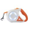 16FT Retractable Dog Leash with Flashlight RGB Light 2 Rolls of Waste Bags Dispenser