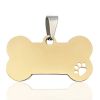 Stainless Steel Bone Shaped Pendant For Dog Collars