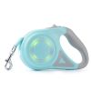 16FT Retractable Dog Leash with Flashlight RGB Light and 2 Rolls of Waste Bags Dispenser